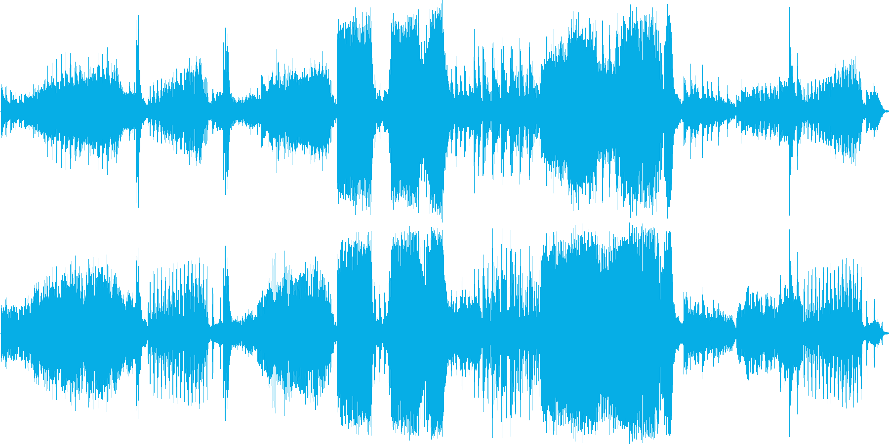 アクションスリラー音楽の再生済みの波形