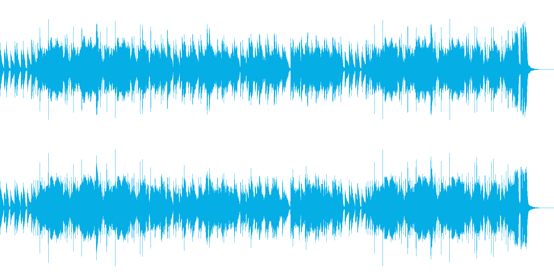 怪しいけど軽快で楽しい曲の再生済みの波形