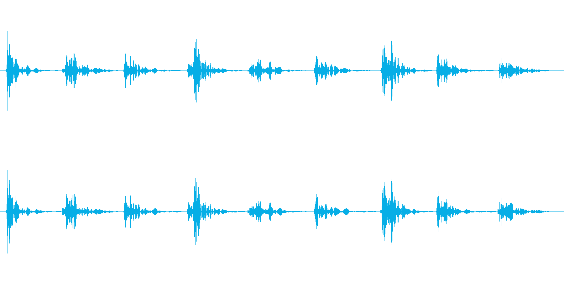 恐怖シリーズ11.家の階段を歩く音の再生済みの波形