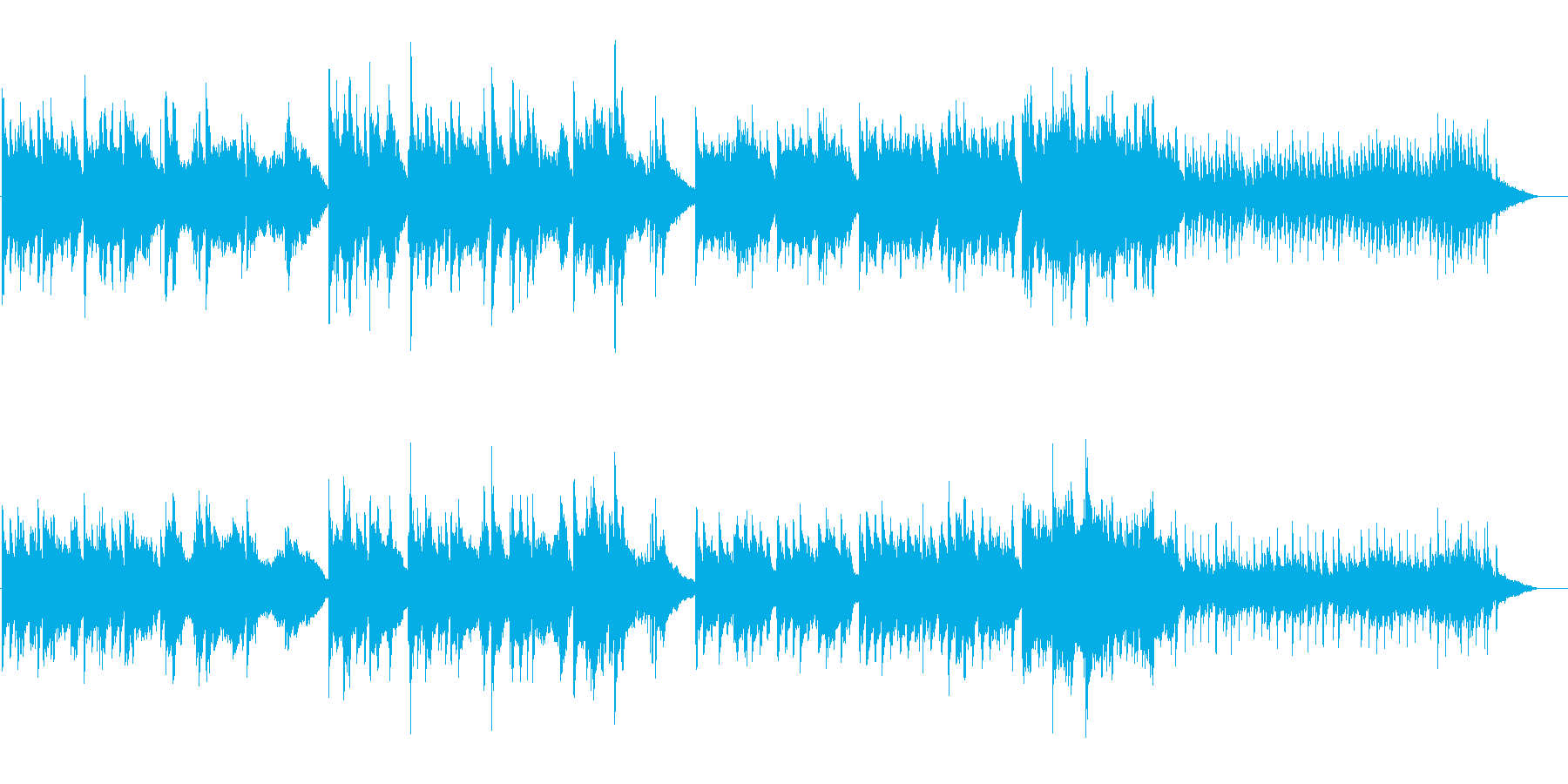 ピアノとストリングスの優しい曲05の再生済みの波形