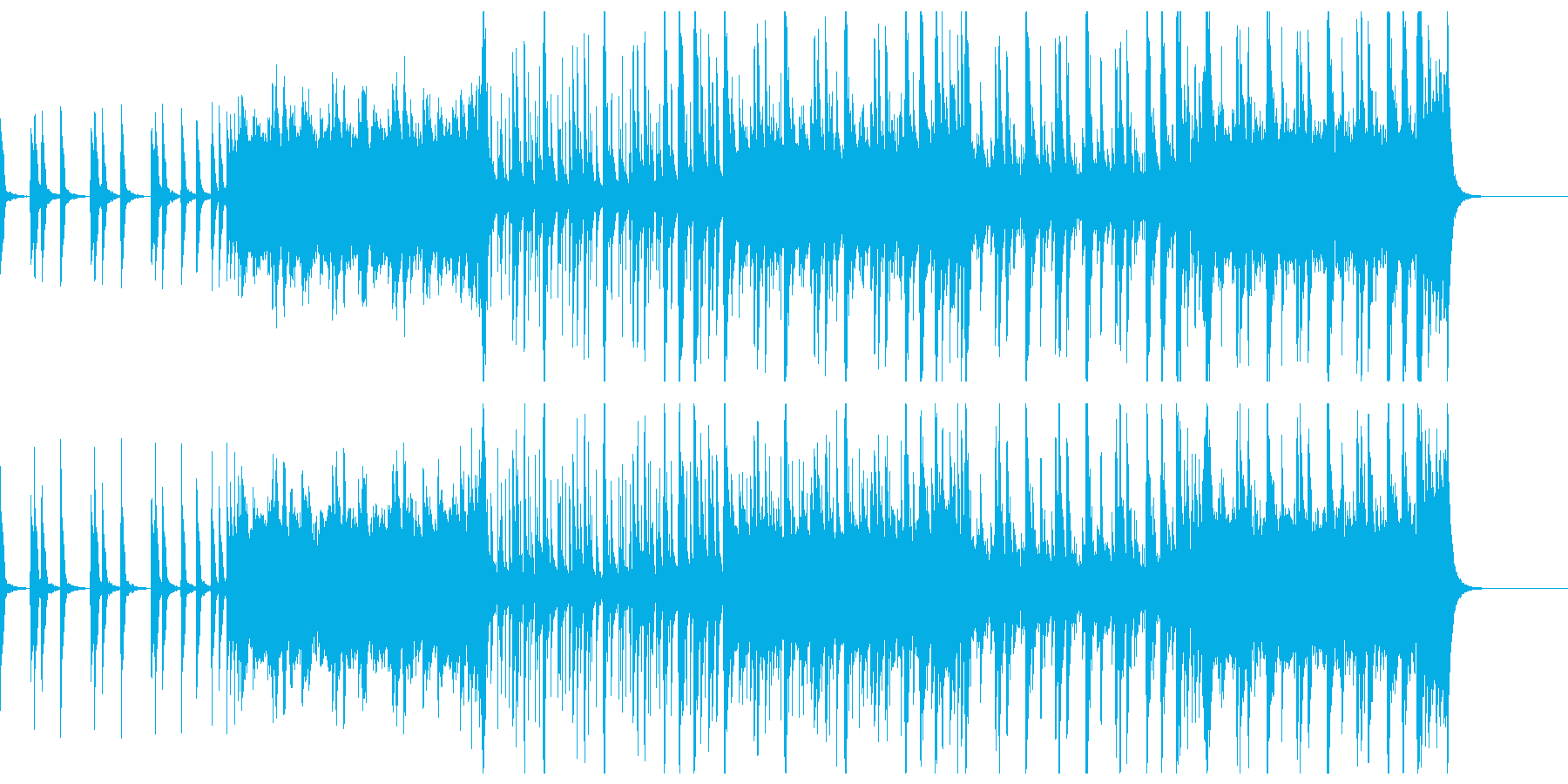 三味線と笛と和太鼓のシンプルな和風曲の再生済みの波形
