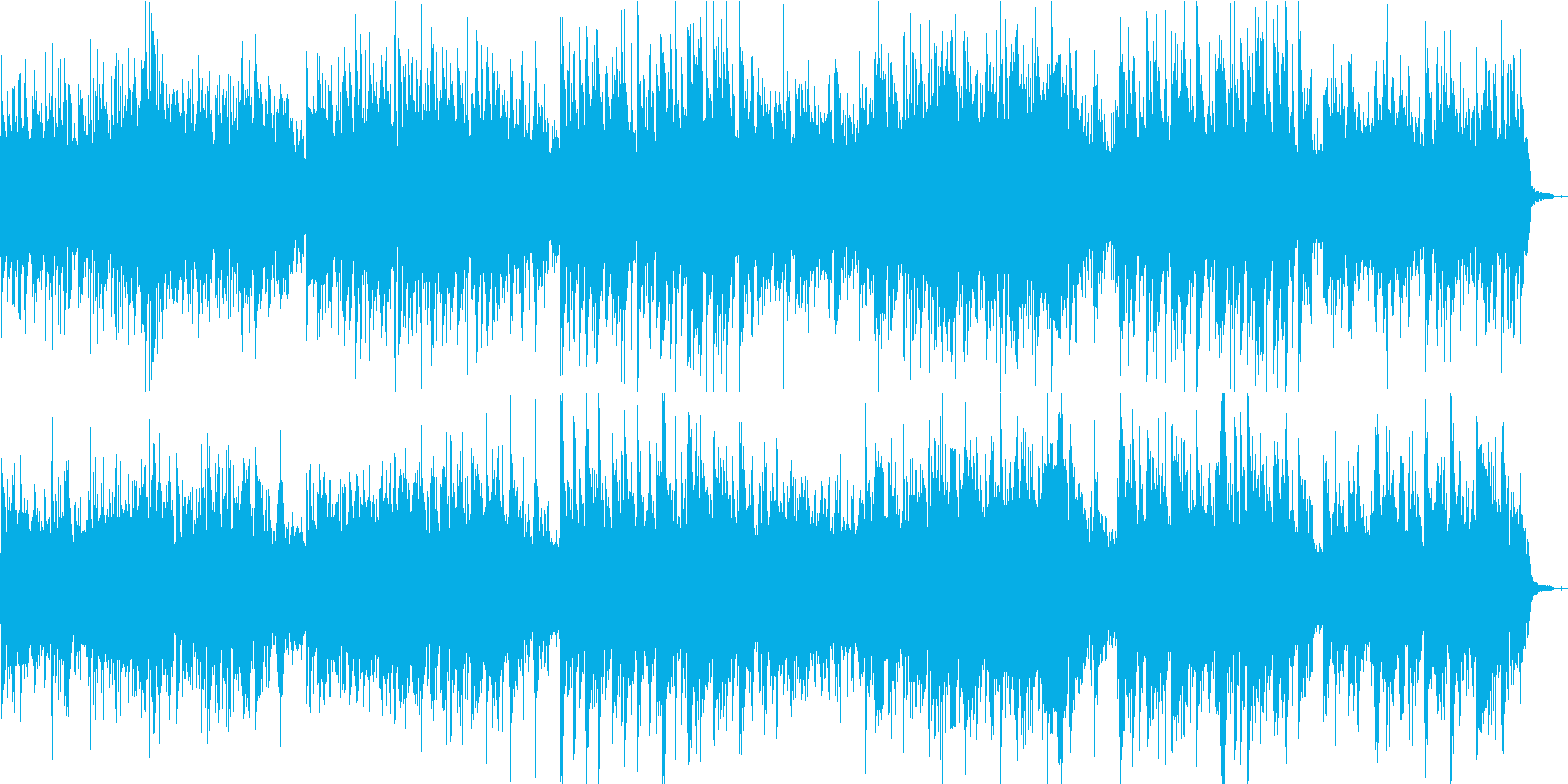 ゆるやかな雰囲気のボサノバ風BGMの再生済みの波形