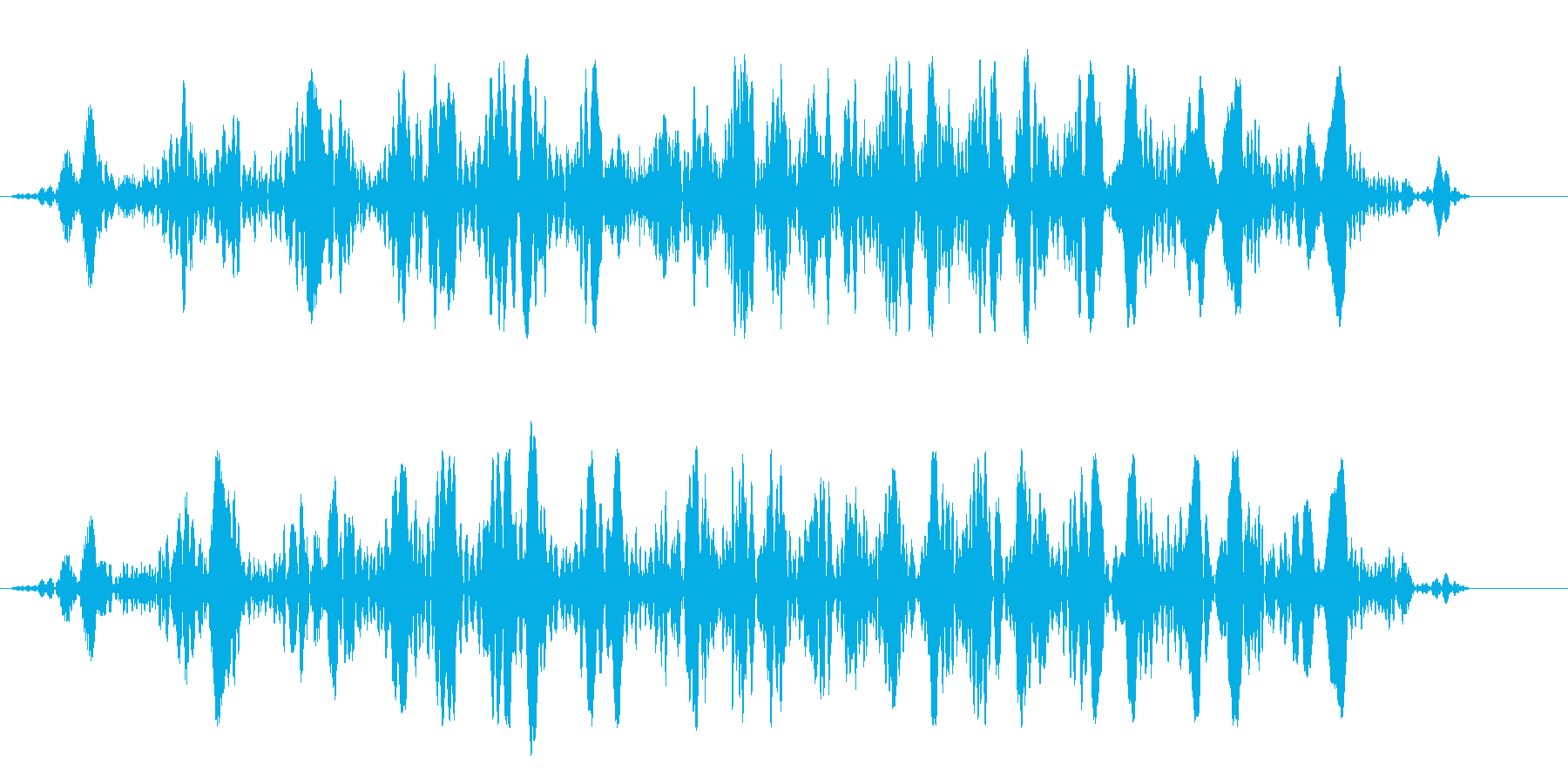 丸みのあるコミカルな飛行音・水中の音の再生済みの波形