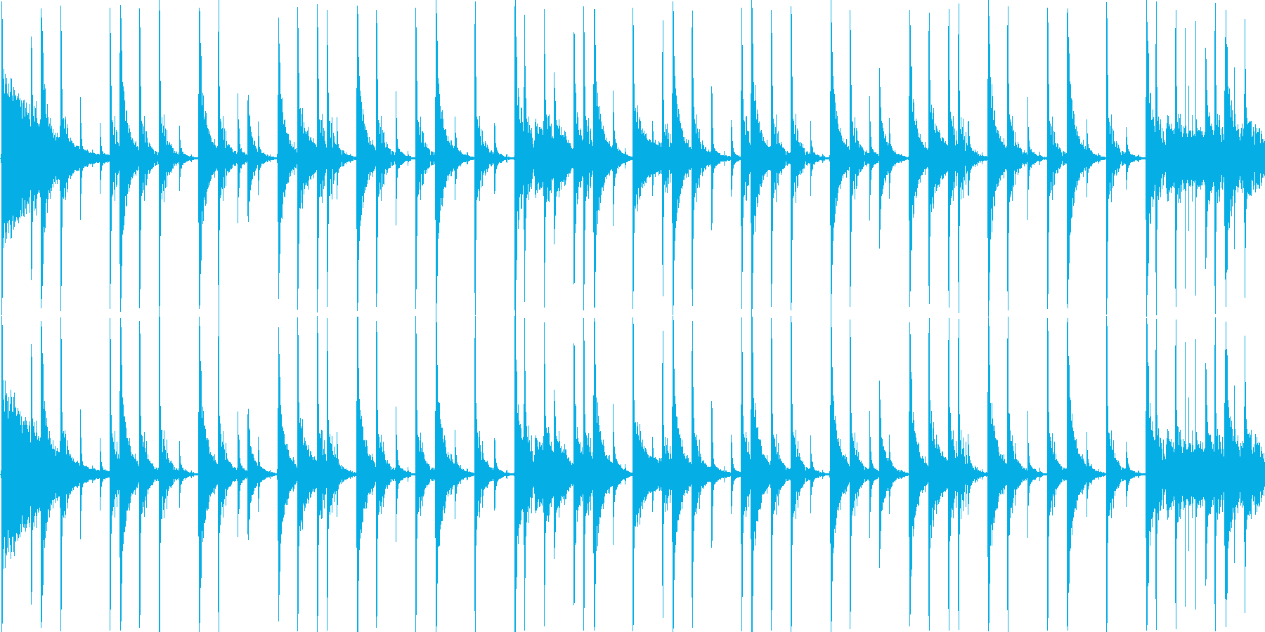 ロックのドラムをイメージした楽曲です。の再生済みの波形