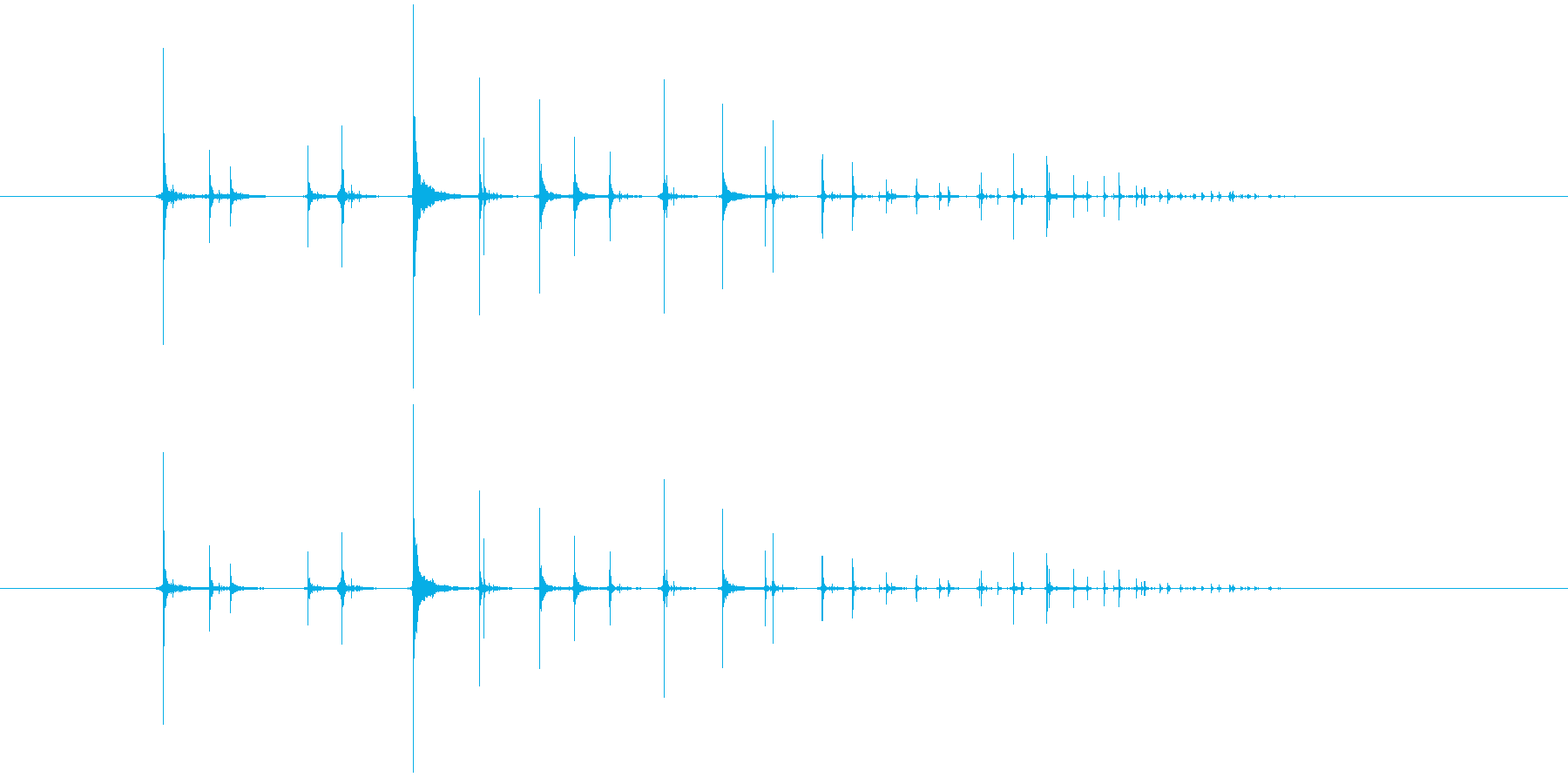 さいころを転がす音の再生済みの波形
