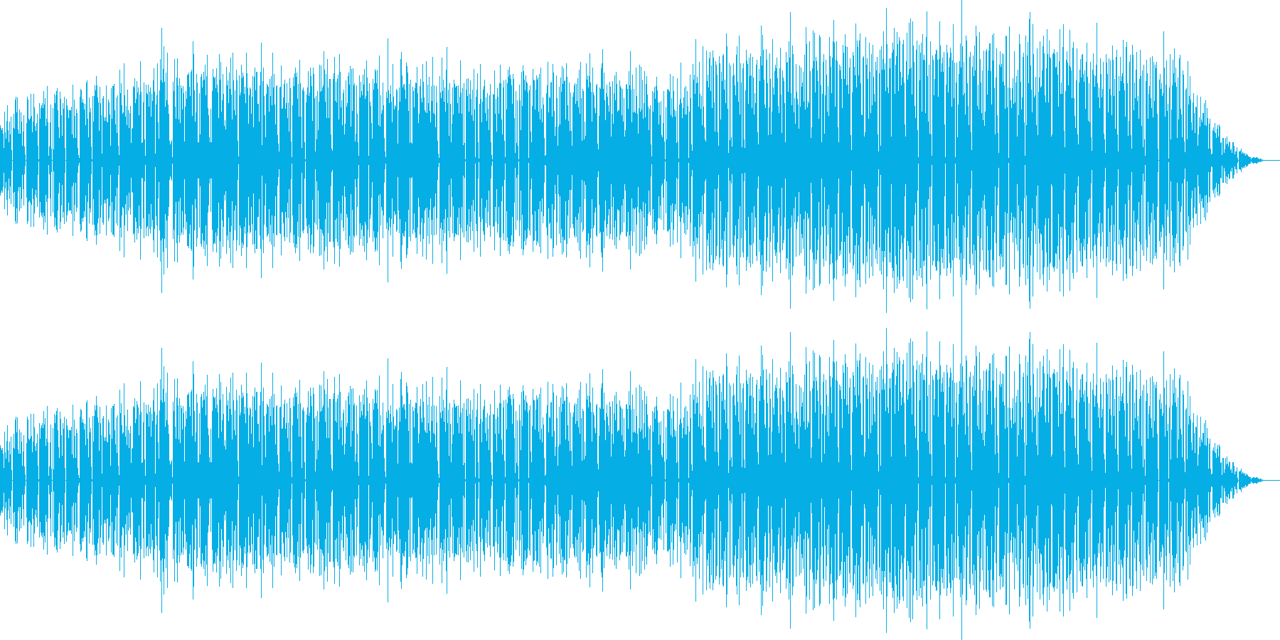 レゲエのリズムによる楽曲の再生済みの波形