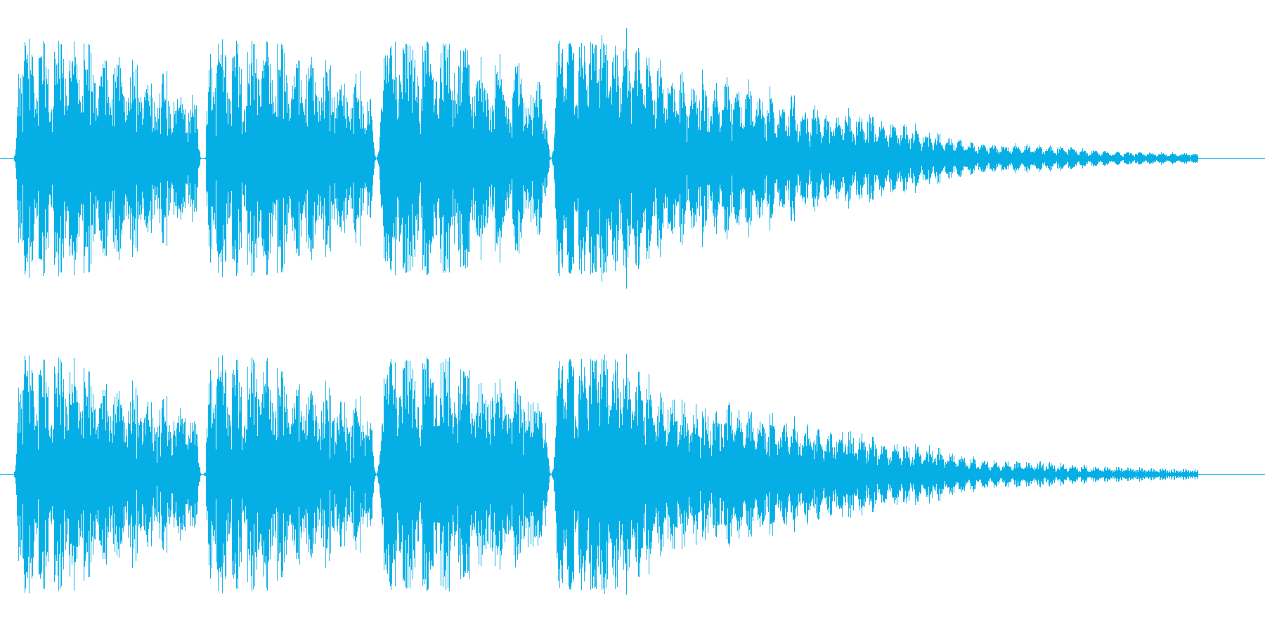 ビブラホーン風のお知らせ音の再生済みの波形