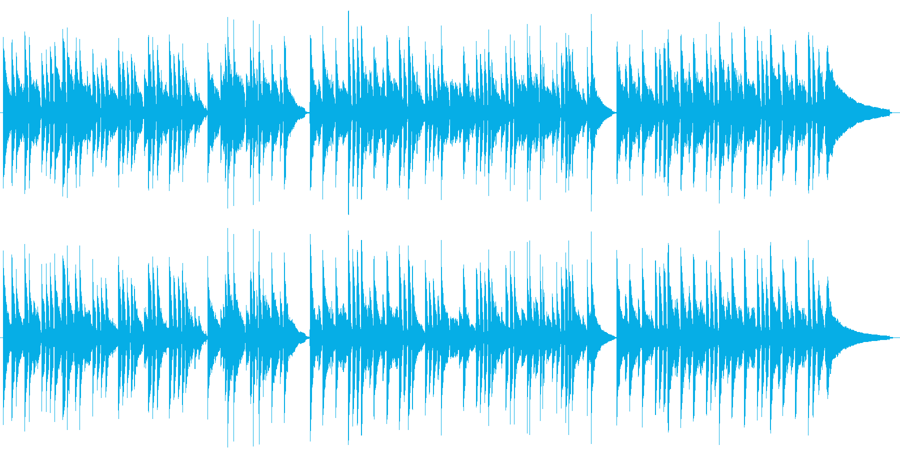 アコースティックギターのスローな曲の再生済みの波形