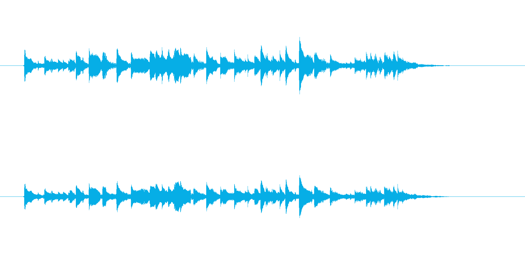 美しいギター音(弦、弾く)の再生済みの波形