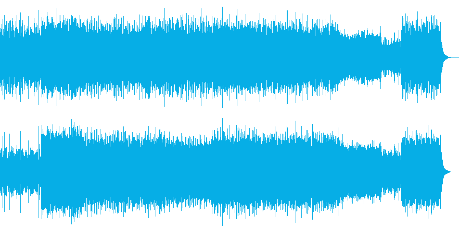 ポップなロックインスト曲の再生済みの波形