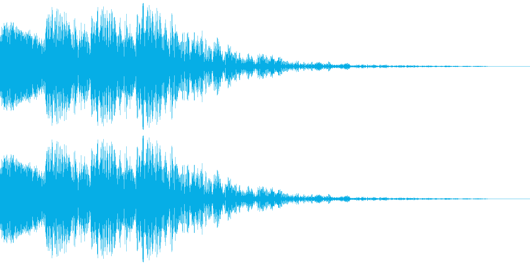 文字のインパクト音が4回鳴ります。の再生済みの波形