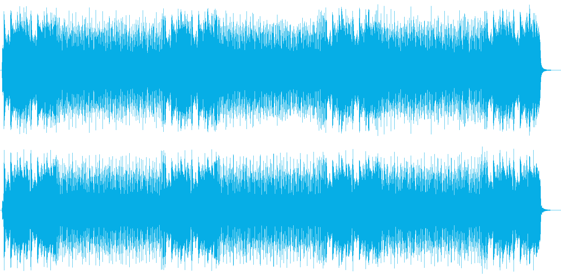 テンポと曲転換がダイナミックな曲の再生済みの波形