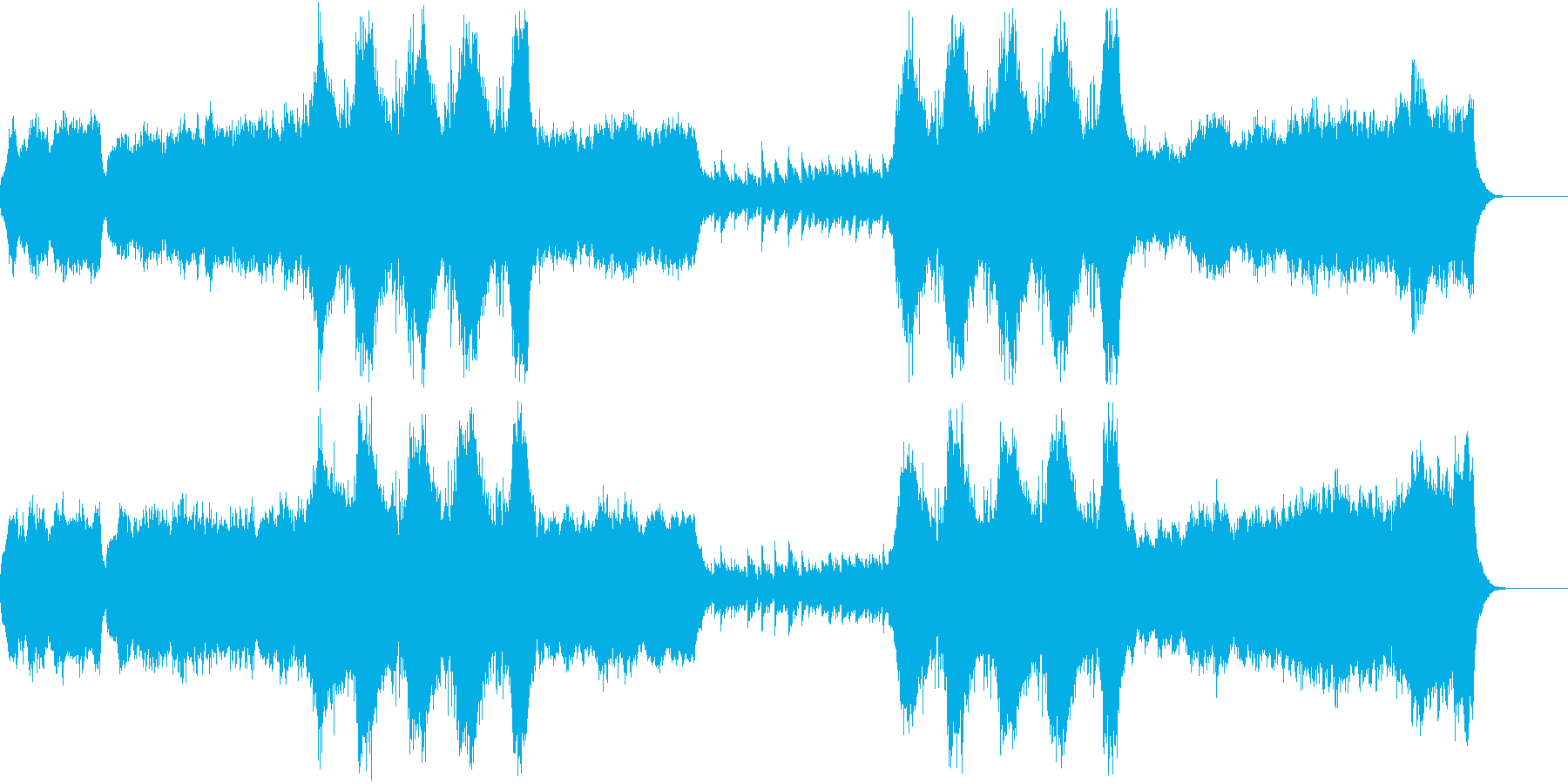 シリアスな、暗い雰囲気の教会音楽の再生済みの波形