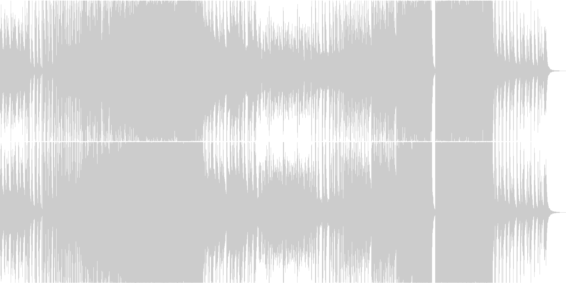 ピアノがサビで盛り上がるエンディング曲の未再生の波形