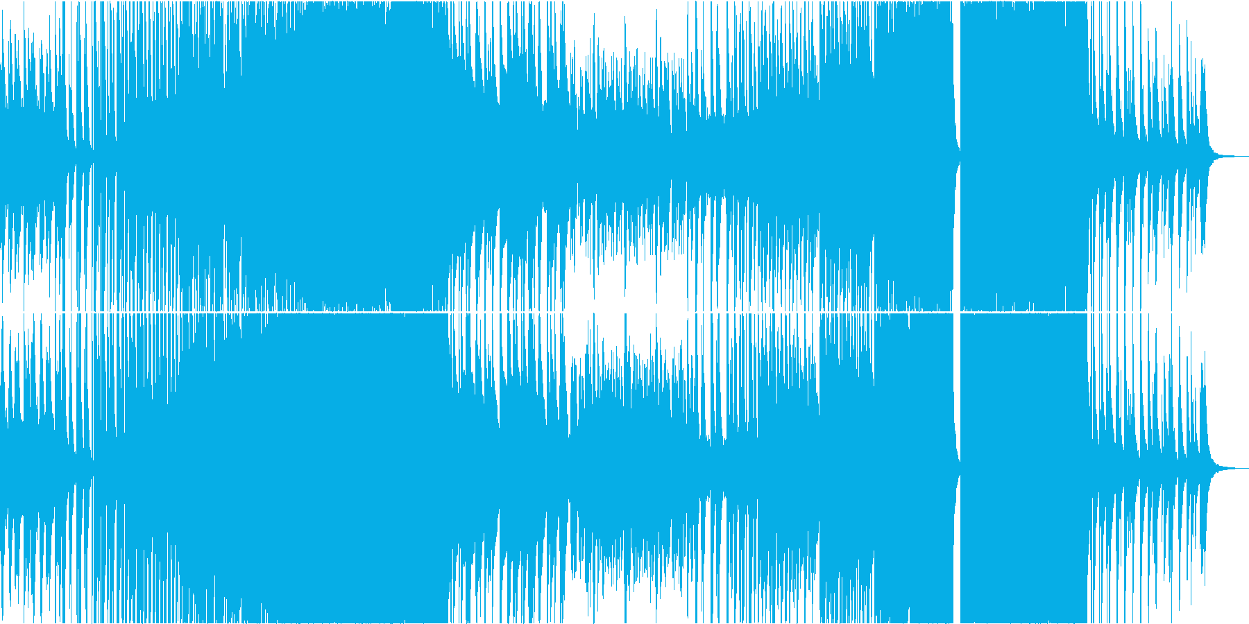 ピアノがサビで盛り上がるエンディング曲の再生済みの波形