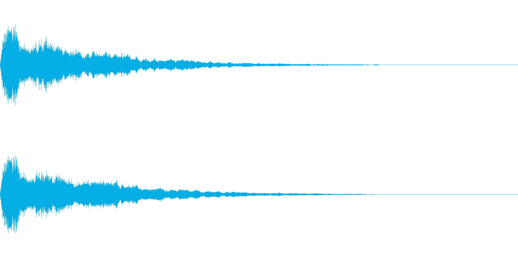 鈴をイメージしたアラーム音(エコー付き)の再生済みの波形