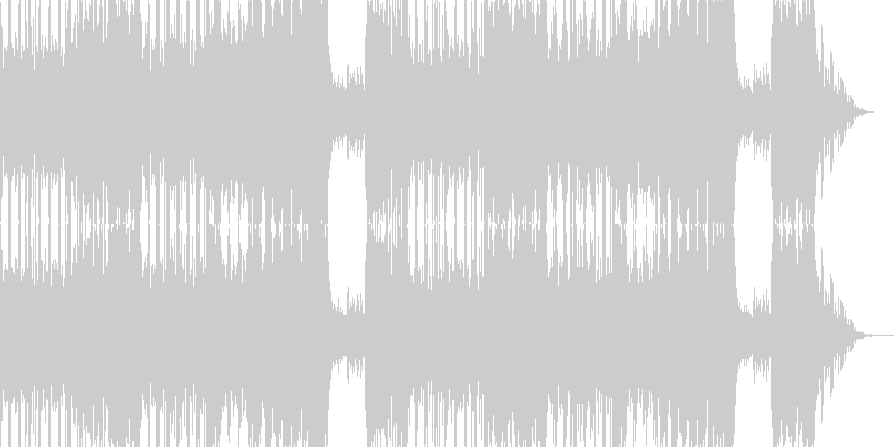 焦燥感を煽るような6拍子の曲の未再生の波形
