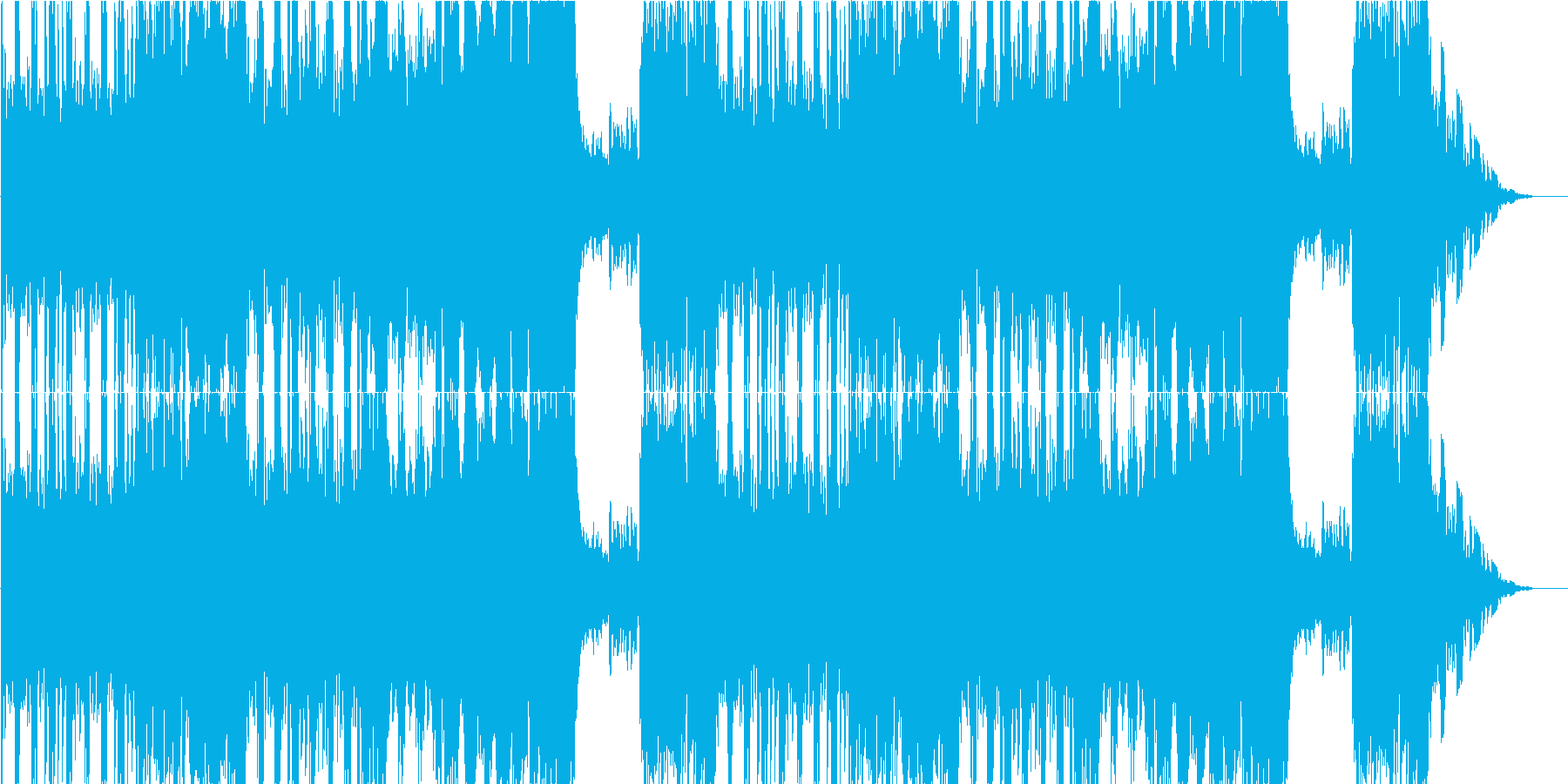 焦燥感を煽るような6拍子の曲の再生済みの波形