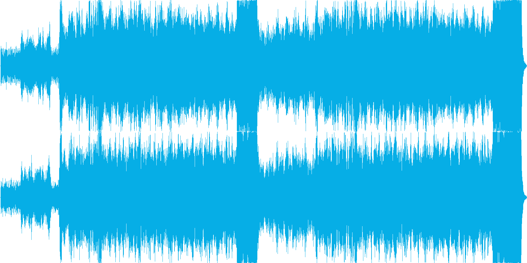 草原を駆けるような爽やかな曲の再生済みの波形