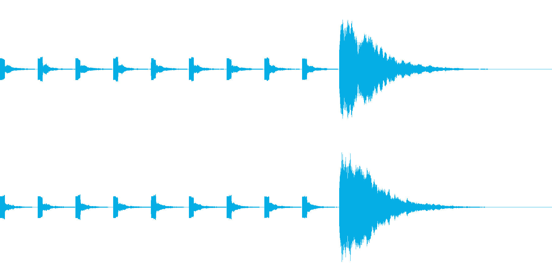 カウントダウン(プッ×9、10にホーン)の再生済みの波形