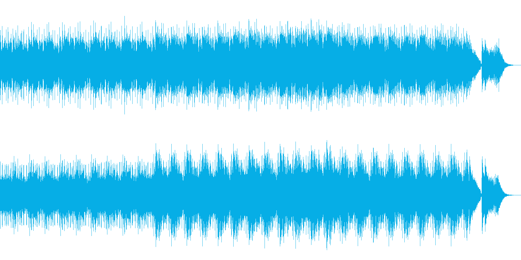 暗く、重い感じながらも疾走感のある曲の再生済みの波形