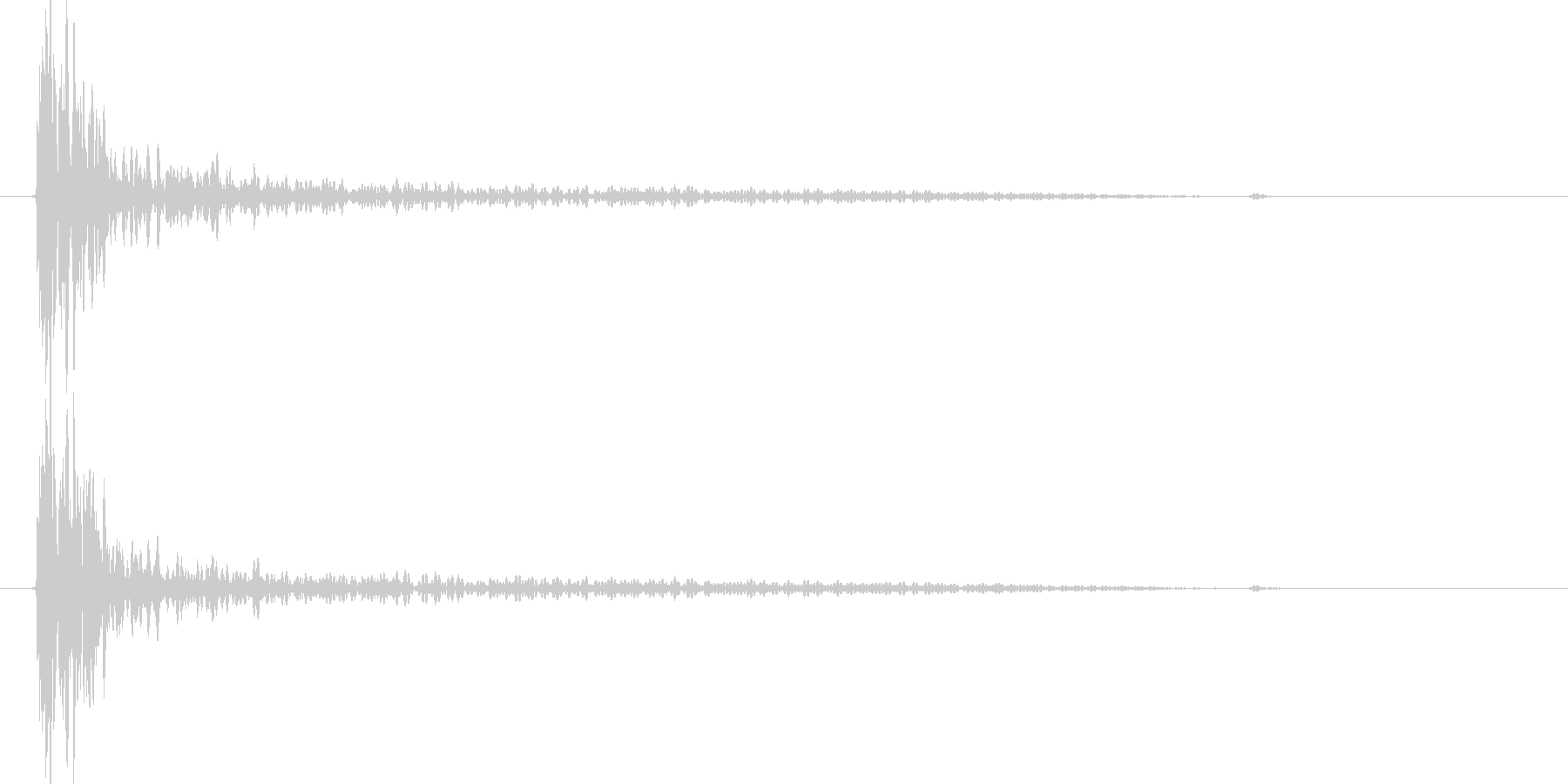 大砲効果音の音量をCDレベルに上げたものの未再生の波形