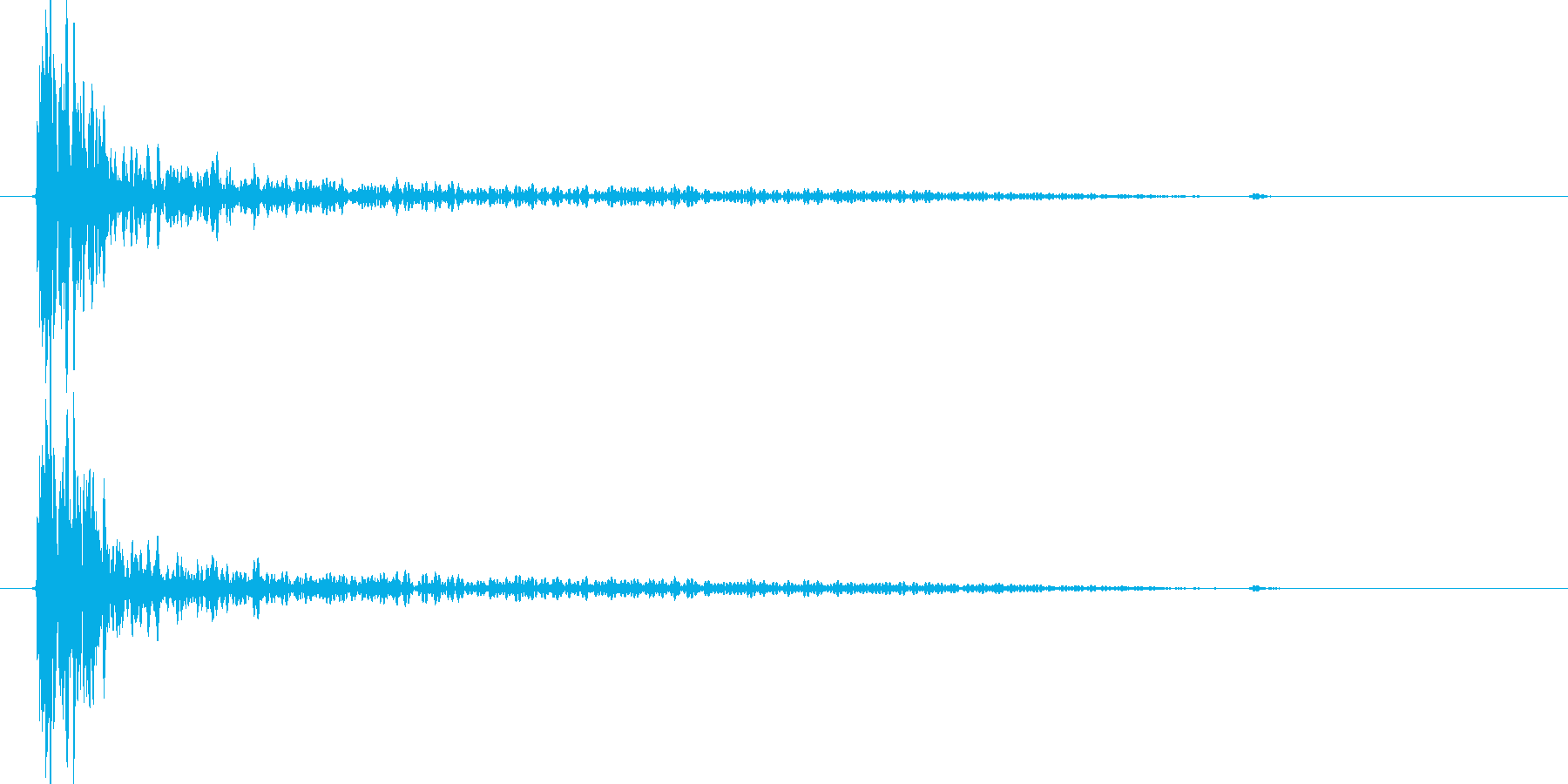 大砲効果音の音量をCDレベルに上げたものの再生済みの波形