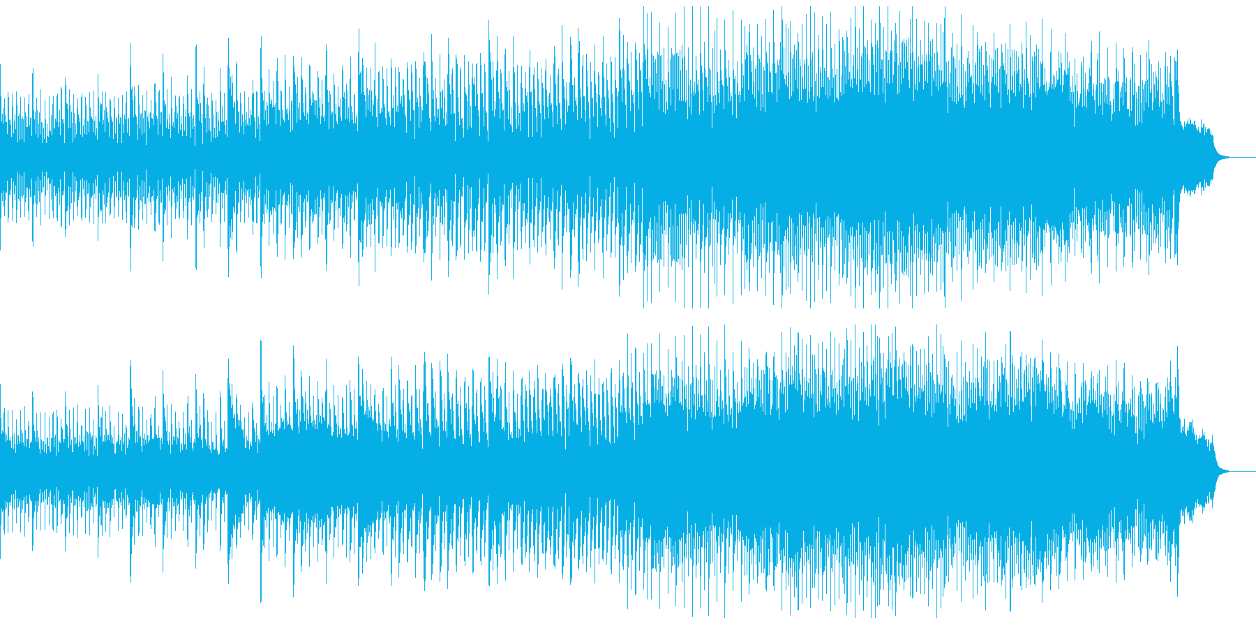 徐々に展開していく、楽しくほのぼのした曲の再生済みの波形