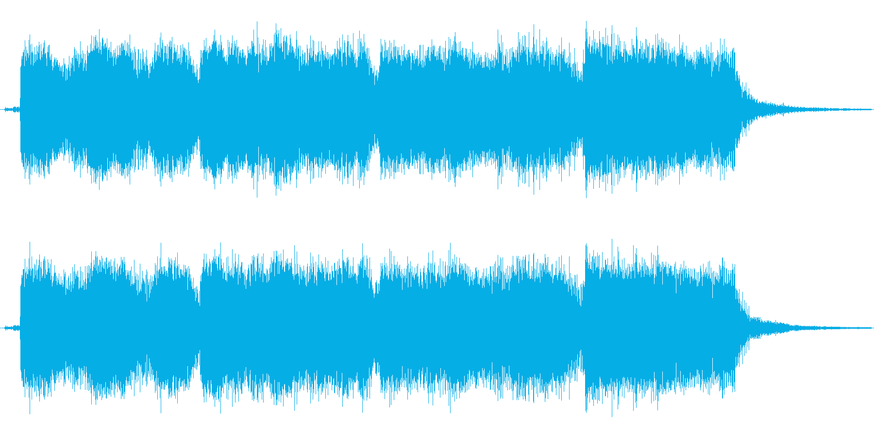 ハードロックのギターのジングルの再生済みの波形