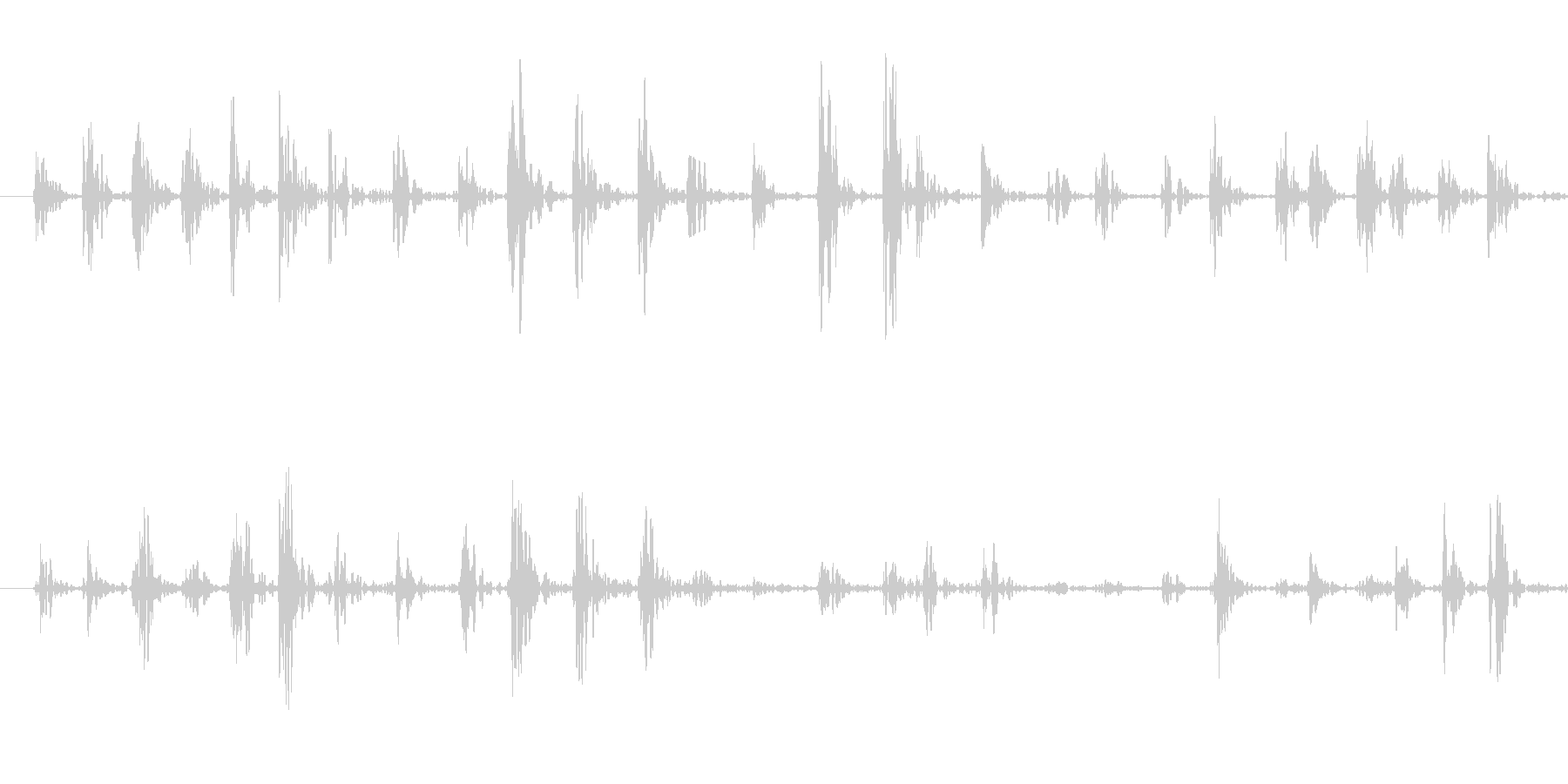何かが走り回る足音の未再生の波形