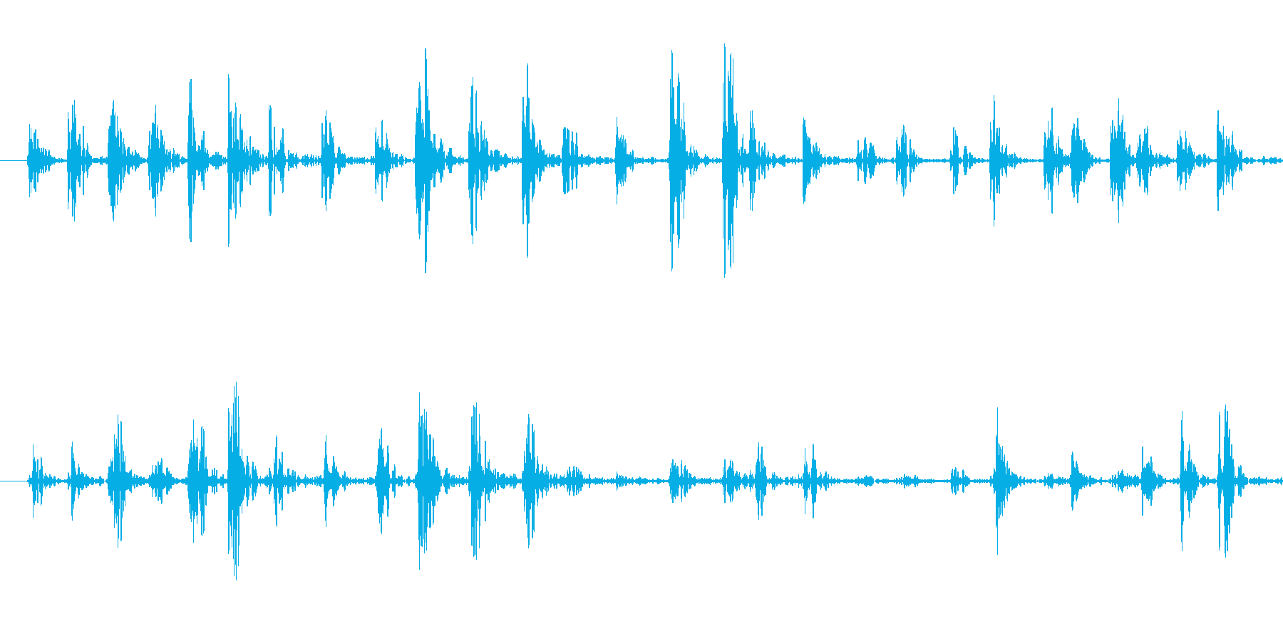 何かが走り回る足音の再生済みの波形