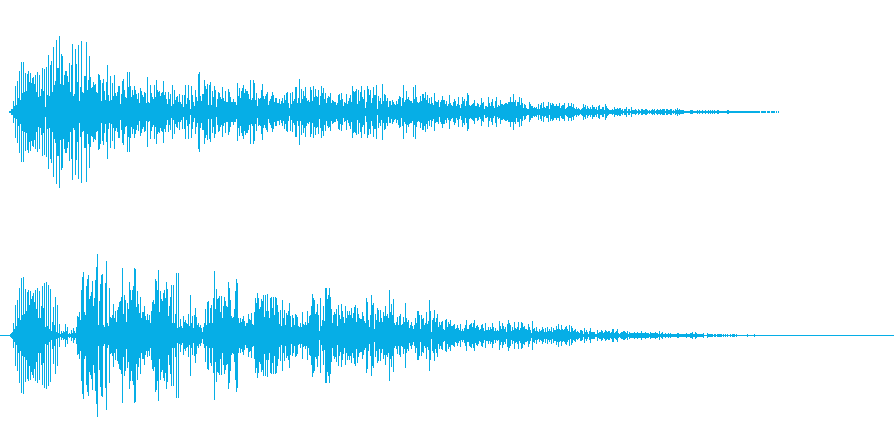 インパクトがありスピード感ある効果音の再生済みの波形
