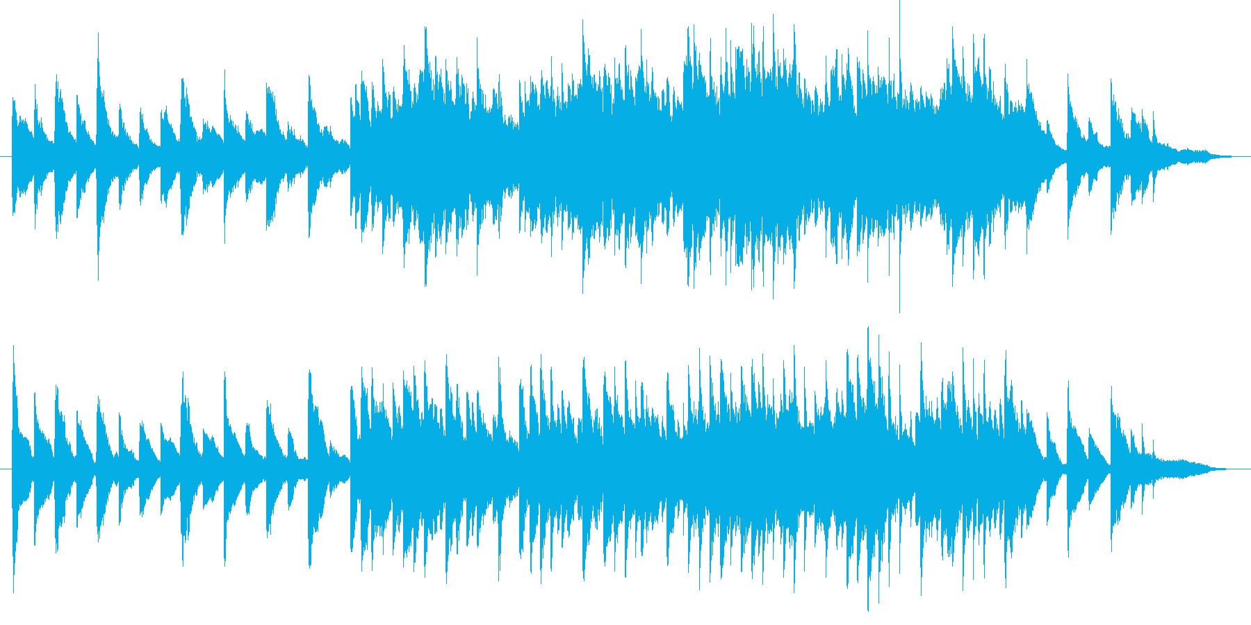 静かで美しく寂しさも感じられるピアノ曲の再生済みの波形