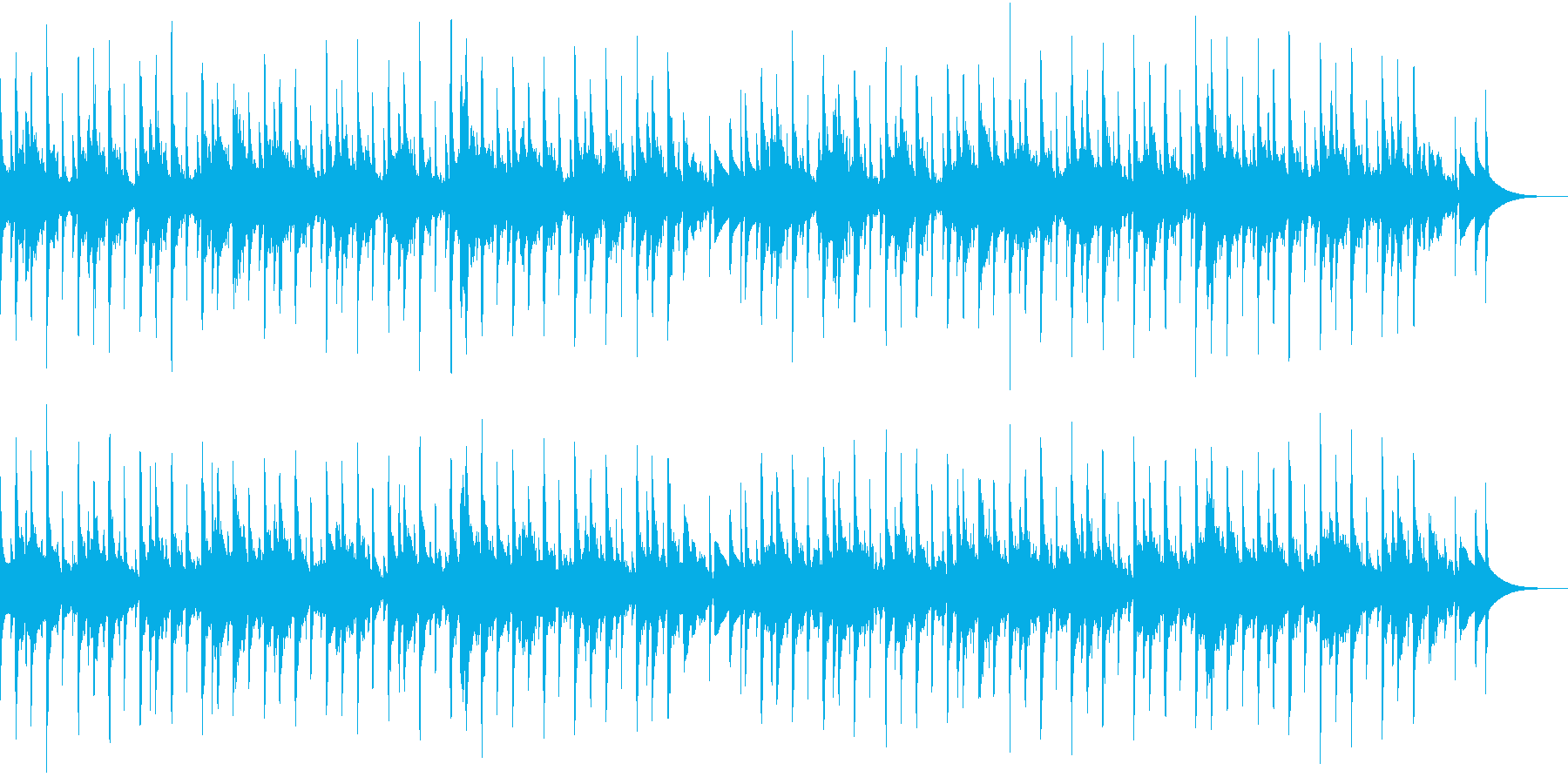 ほのぼのした雰囲気のシンプルなシンセ曲の再生済みの波形