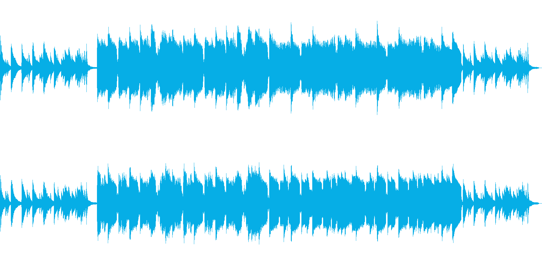 ピアノと笛の優しく切ない曲の再生済みの波形