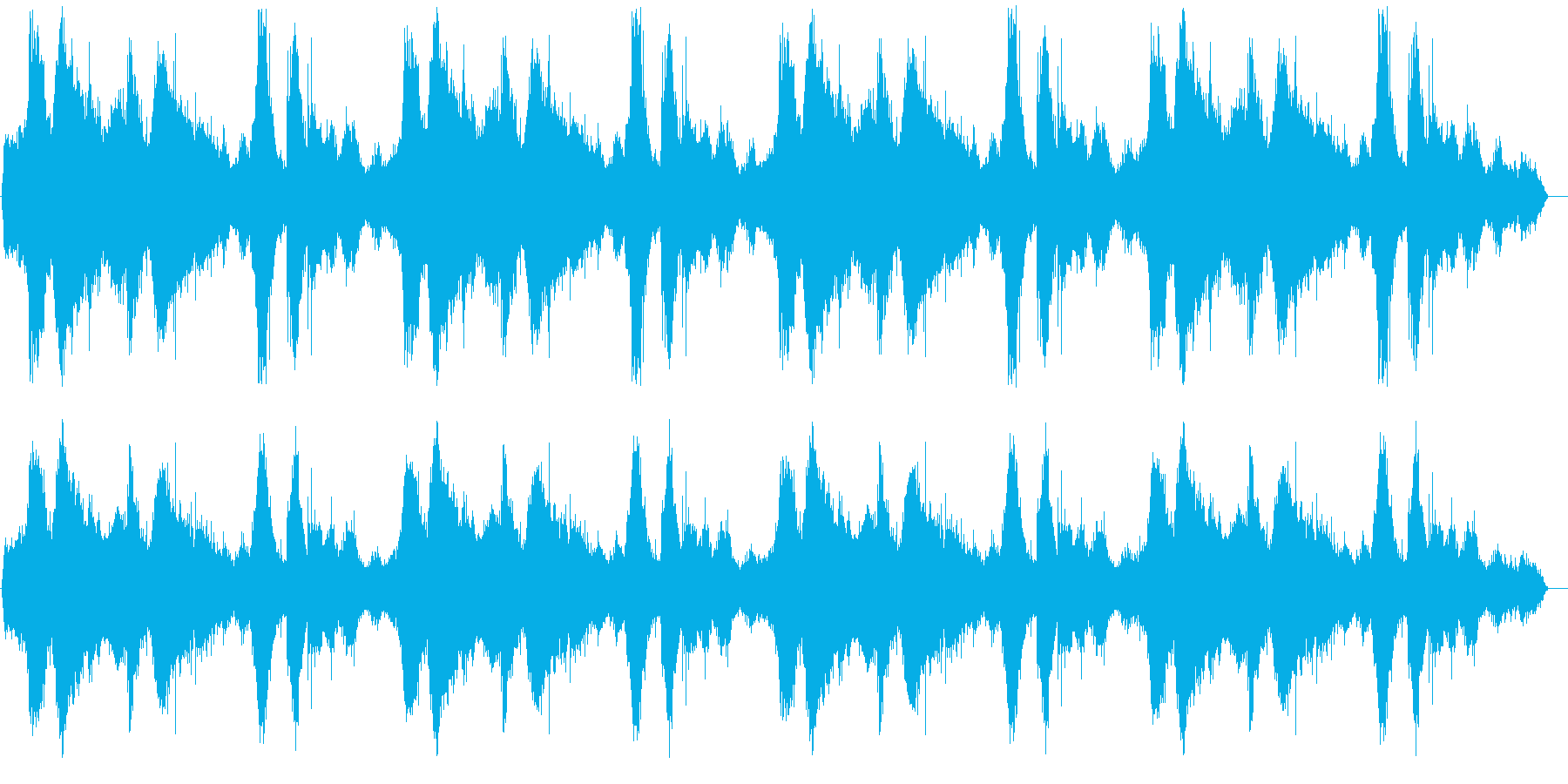 波の音の低音と高音をカットしたローファ…の再生済みの波形