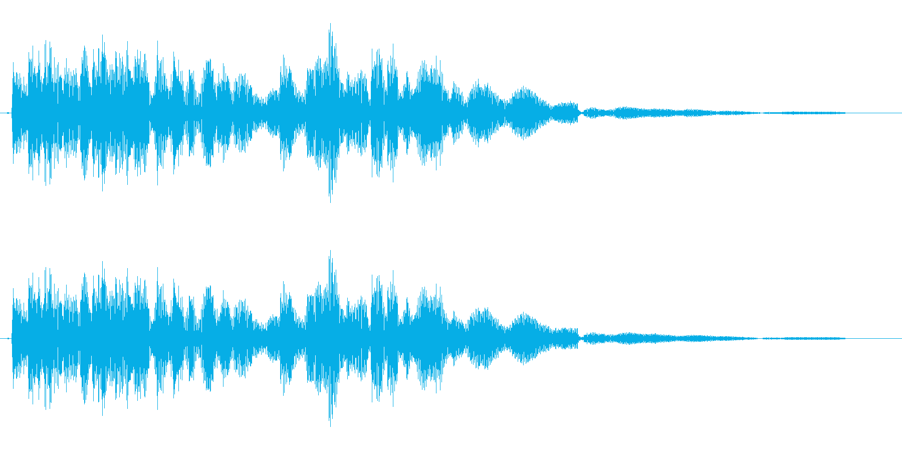 木琴を鳴らしている音の再生済みの波形