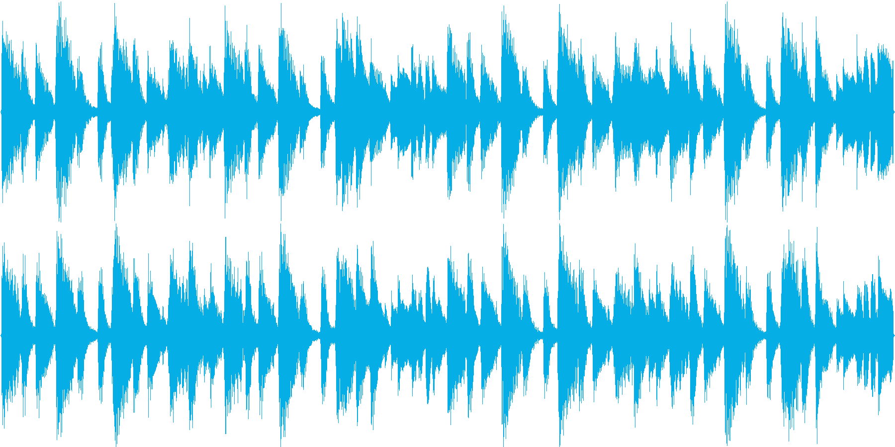 ハウスのリズムを基本にした楽曲です。の再生済みの波形