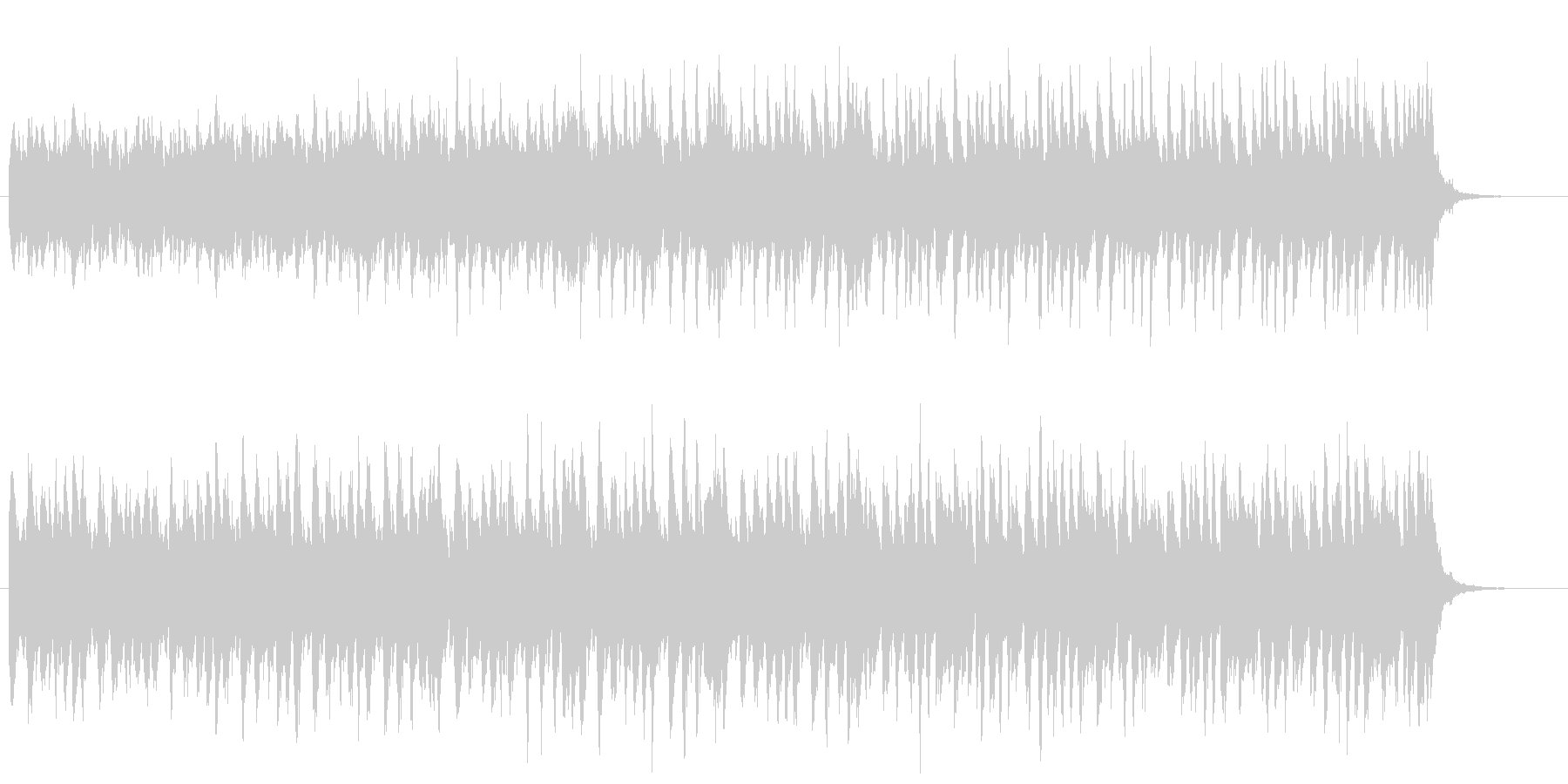 ピアノとストリングスの近未来的なCM音楽の未再生の波形