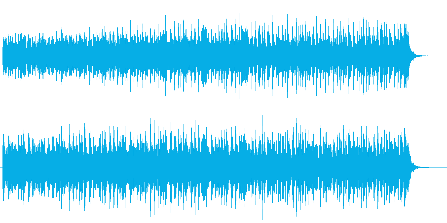 ピアノとストリングスの近未来的なCM音楽の再生済みの波形