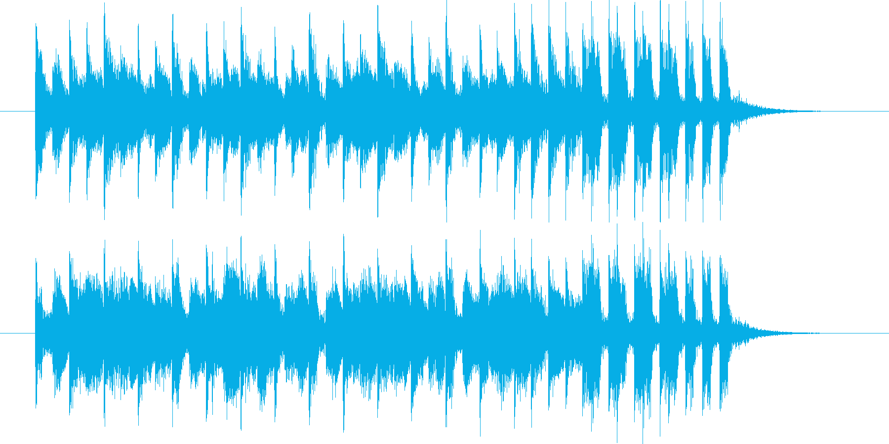 明るく弾みのある短めのポップな曲の再生済みの波形