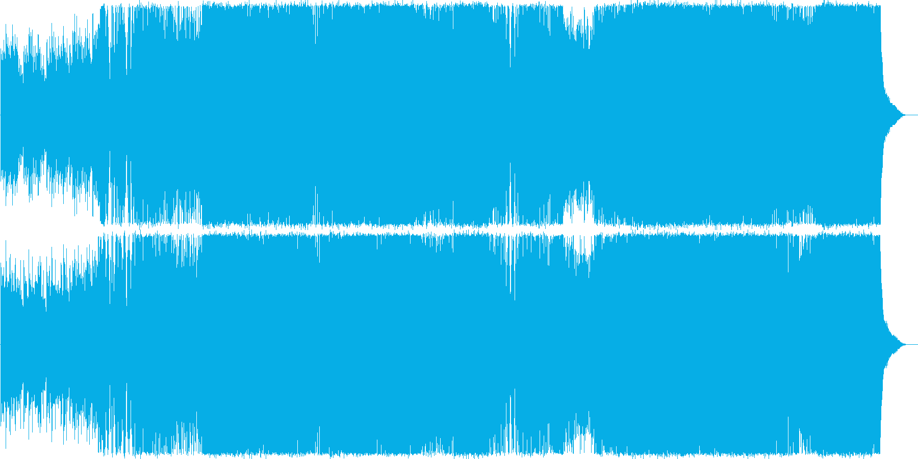 バイオリンとエレキギター主体のボス戦闘曲の再生済みの波形
