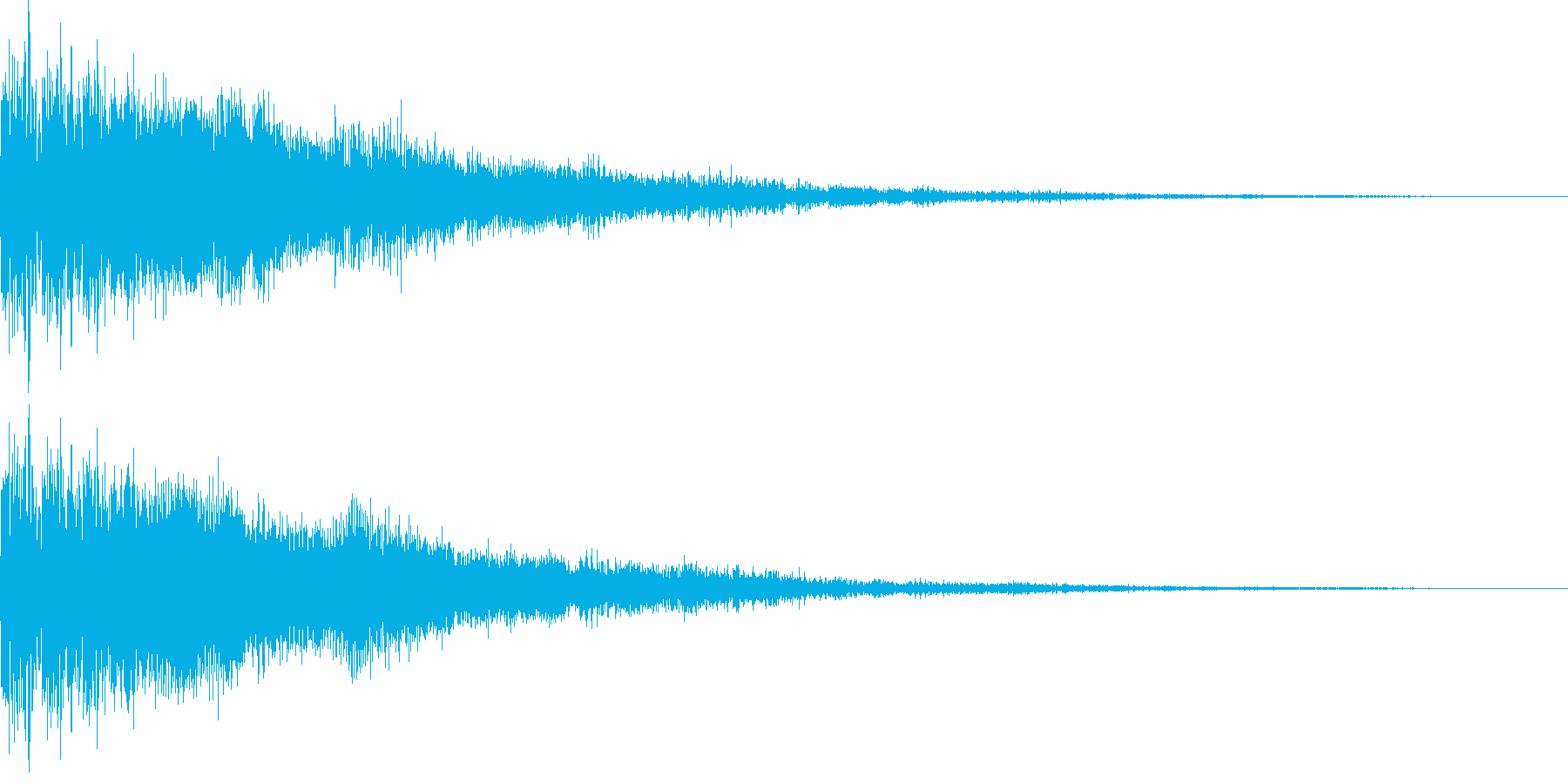 勢いのある電子音、決定音、スタートの再生済みの波形