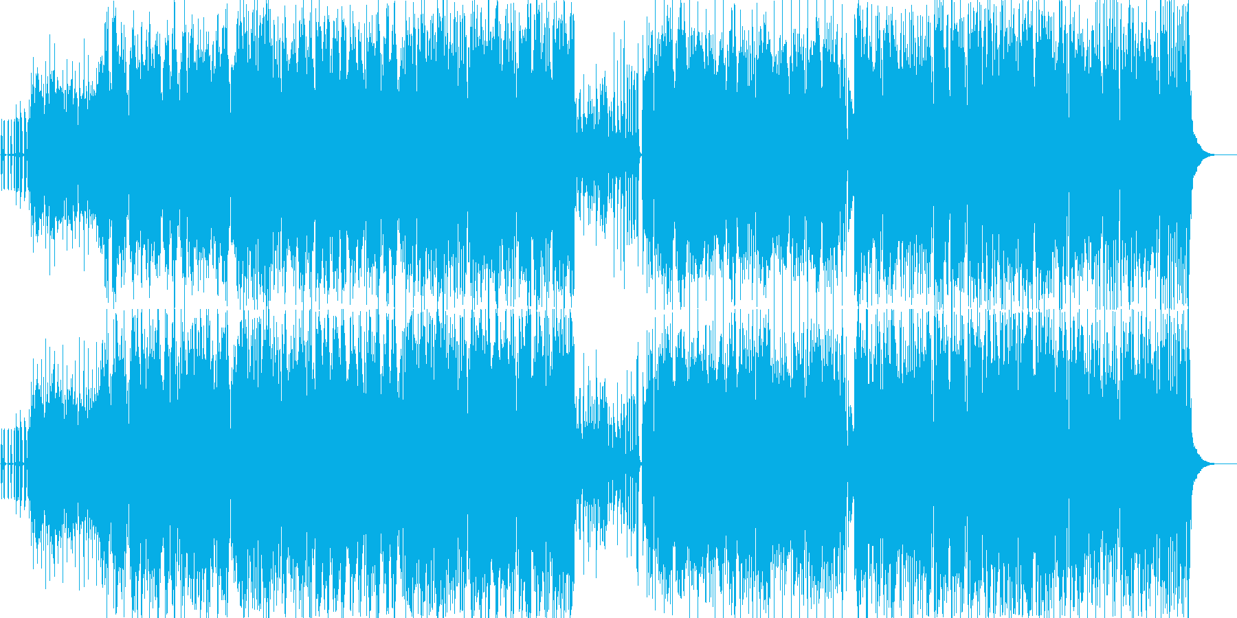 カエルの声とサルサ音楽の再生済みの波形
