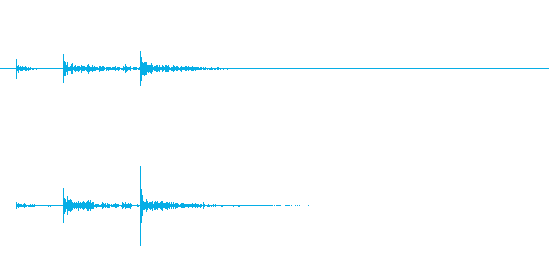 洞窟内で水滴が落ちる音(シンプル)の再生済みの波形