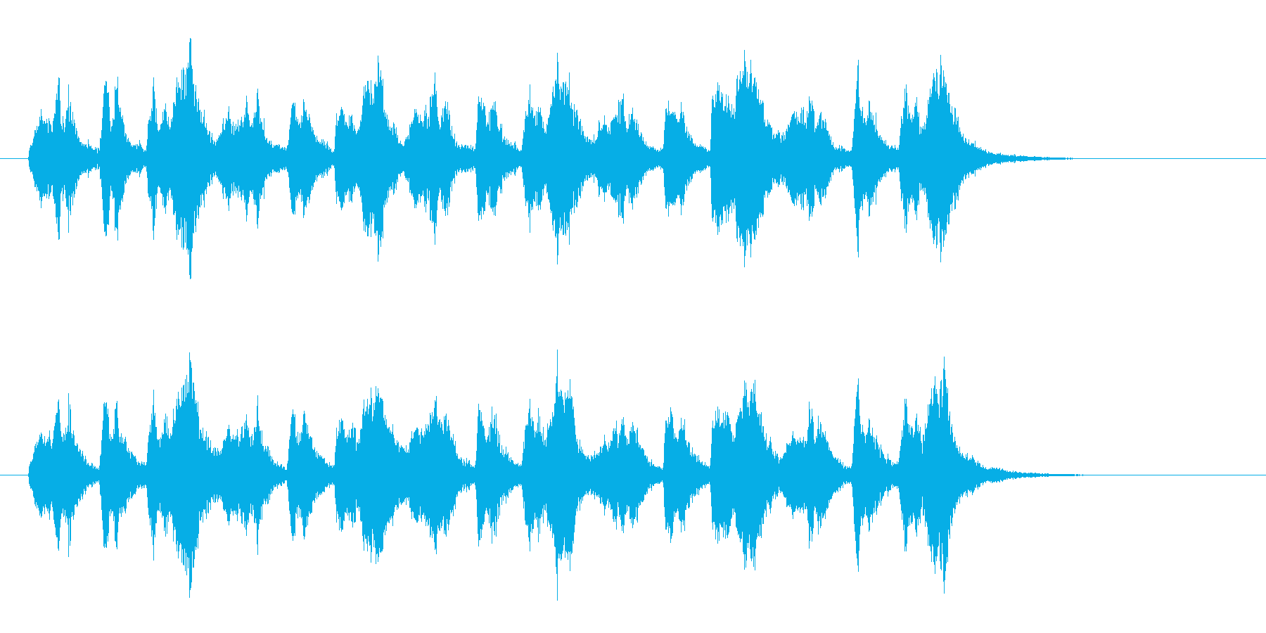 緊迫感があるシンセの響きが特徴のBGMの再生済みの波形