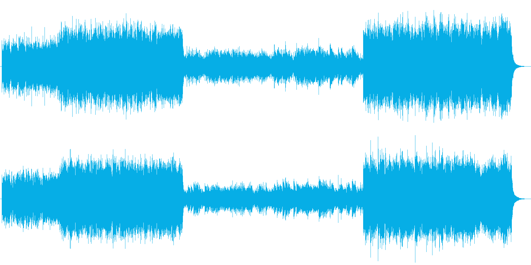 哀愁のあるピアノとストリングスの曲の再生済みの波形