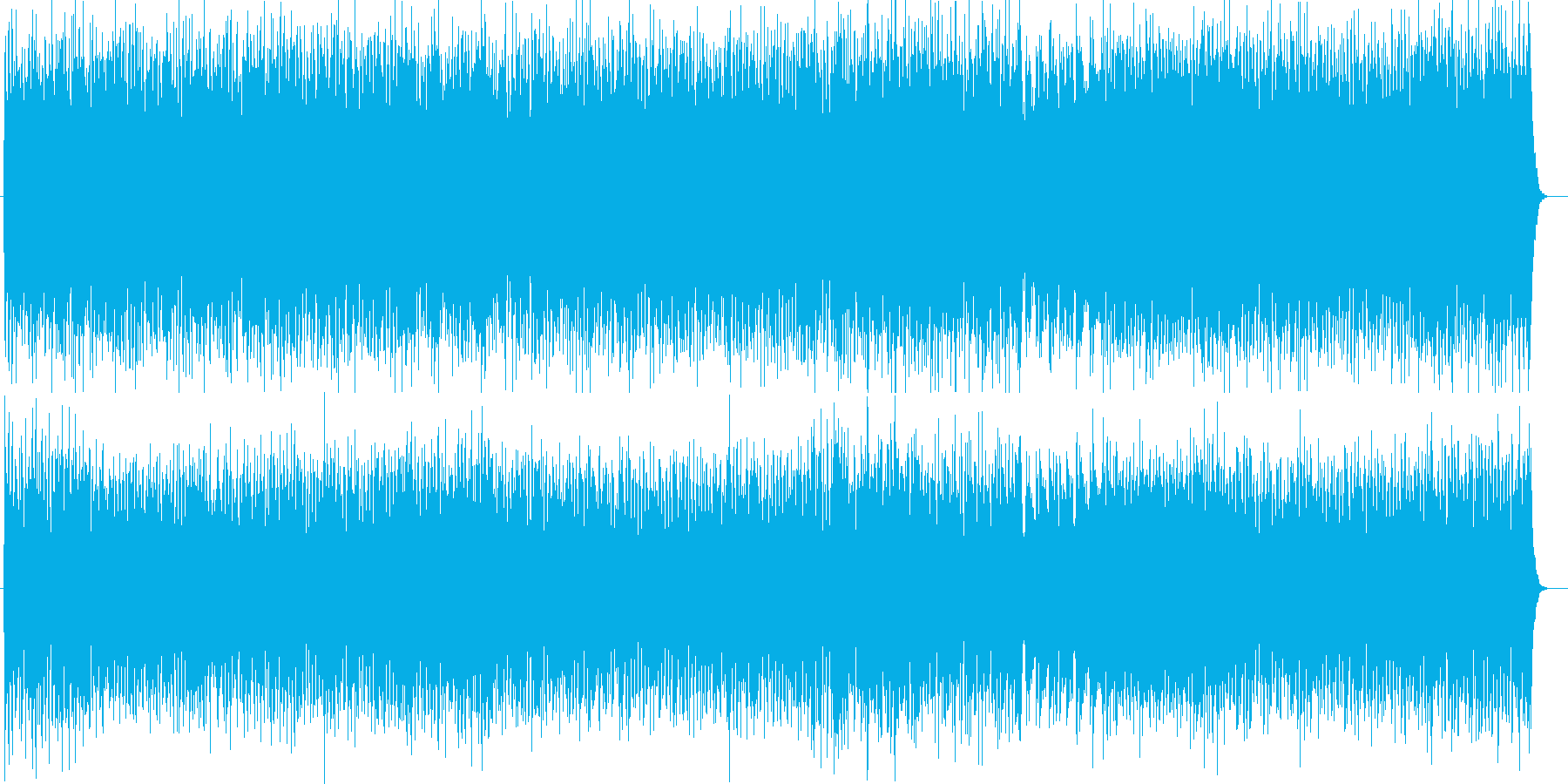 楽しげなシンセ・ギターなどの曲の再生済みの波形