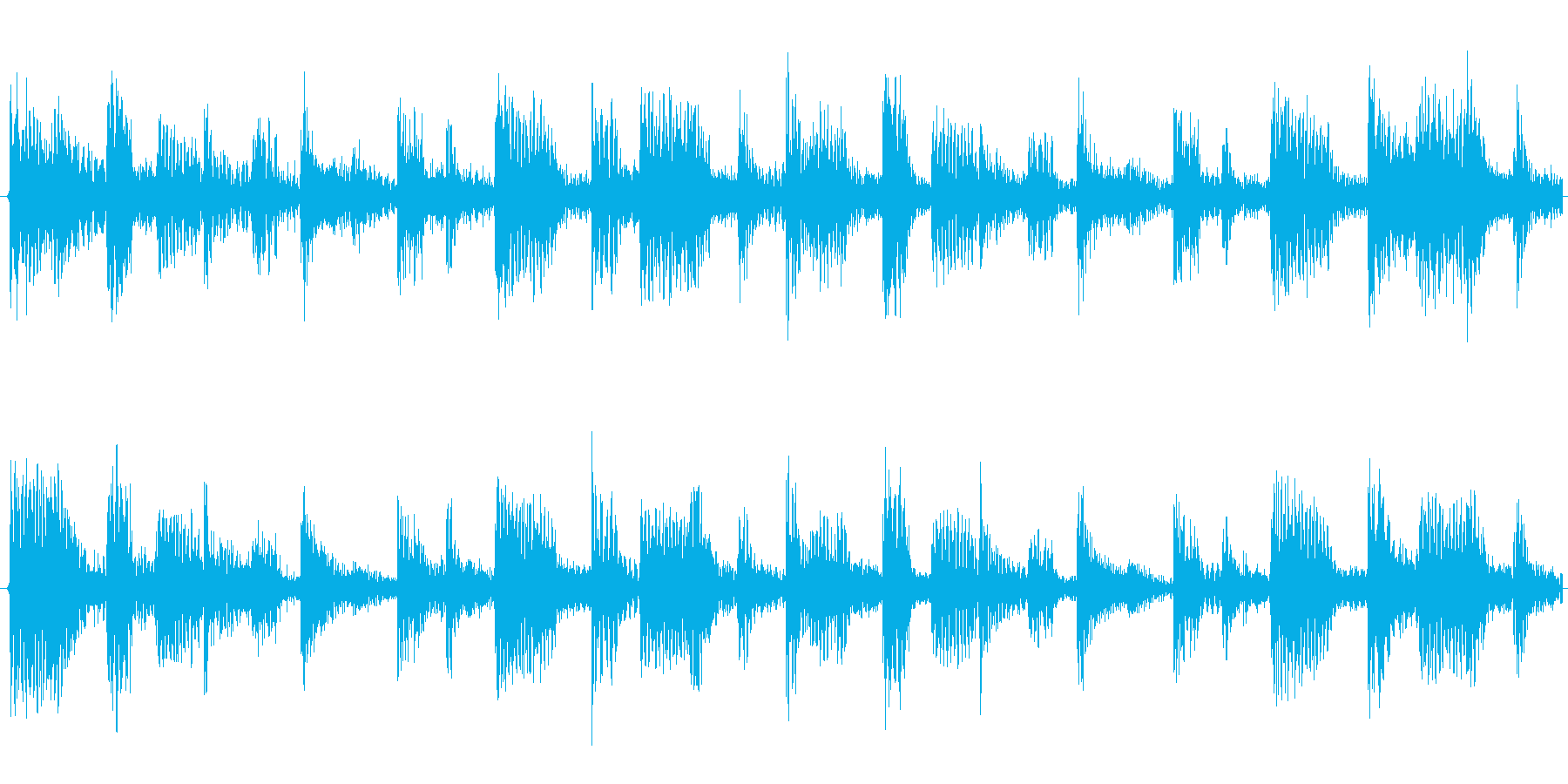 ドラムを強調した楽曲です。の再生済みの波形