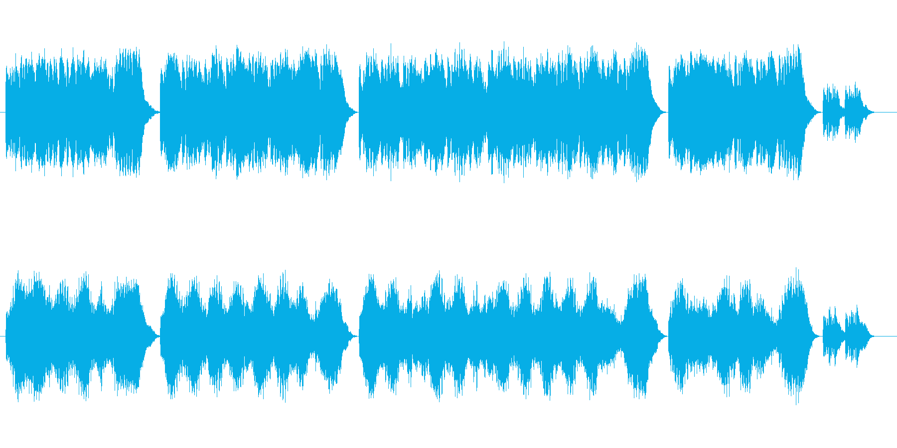 レクイエム的な悲しい雰囲気の弦楽曲の再生済みの波形